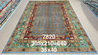 Chobrang Waziri Rug | Multicolor Tribal Wool Area Rug | Hand‑Knotted Afghan | 35×40 Quality | 6′11″ × 10′0″