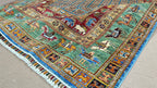 Chobrang Waziri Rug | Multicolor Tribal Wool Area Rug | Hand‑Knotted Afghan | 35×40 Quality | 6′11″ × 10′0″